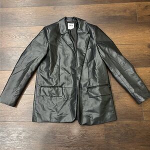 Zara Sleek Black Faux Leather Jacket